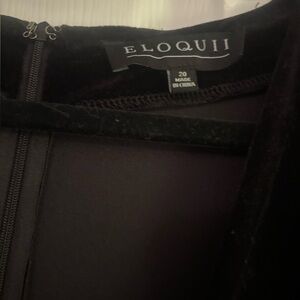 ELOQUII Women's Elegant Black Velvet Jumpsuit.